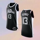 Camiseta Los Angeles Clippers Paul George NO 13 Ciudad 2020-21 Autentico Negro