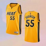 Camiseta Miami Heat Duncan Robinson NO 55 Earned 2020-21 Oro