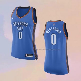 Camiseta Mujer Oklahoma City Thunder Russell Westbrook NO 0 Icon 2017-18 Azul