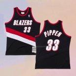 Camiseta Portland Trail Blazers Scottie Pippen NO 33 Hardwood Classics Throwback Negro