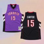 Camiseta Toronto Raptors Vince Carter NO 15 Hardwood Classics Throwback Negro Violeta