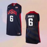 Camiseta USA 2012 Lebron James NO 6 Negro
