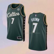 Camiseta Boston Celtics Jaylen Brown NO 7 Ciudad 2022-23 Verde