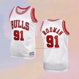 Camiseta Chicago Bulls Dennis Rodman NO 91 Mitchell & Ness 1997-98 Blanco