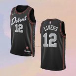 Camiseta Detroit Pistons Isaiah Livers NO 12 Ciudad 2023-24 Negro