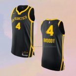 Camiseta Golden State Warriors Moses Moody NO 4 Ciudad Autentico 2023-24 Negro