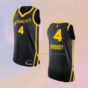 Camiseta Golden State Warriors Moses Moody NO 4 Ciudad Autentico 2023-24 Negro