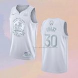 Camiseta Golden State Warriors Stephen Curry NO 30 MVP Blanco