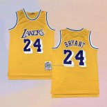 Camiseta Los Angeles Lakers Kobe Bryant NO 24 Mitchell & Ness 2007-08 Amarillo