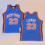 Camiseta New York Knicks Marcus Camby NO 23 Hardwood Classics Throwback Azul