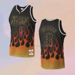 Camiseta Philadelphia 76ers Allen Iverson NO 3 Flames Negro