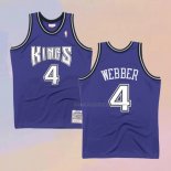 Camiseta Sacramento Kings Chris Webber NO 4 Mitchell & Ness 1998-99 Negro