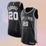 Camiseta San Antonio Spurs Manu Ginobili NO 20 Icon Authentic Negro