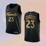 Camiseta Toronto Raptors Fred Vanvleet NO 23 Ciudad 2019-20 Negro