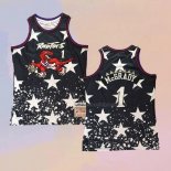 Camiseta Toronto Raptors Tracy McGrady NO 1 Independence Day Mitchell & Ness Negro