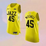 Camiseta Utah Jazz Donovan Mitchell NO 45 Icon Autentico 2022-23 Amarillo