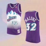 Camiseta Utah Jazz Karl Malone NO 32 Mitchell & Ness 1996-97 Violeta