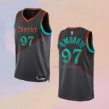 Camiseta Washington Wizards Eugene Omoruyi NO 97 Ciudad 2023-24 Negro