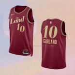 Camiseta Cleveland Cavaliers Darius Garland NO 10 Ciudad 2023-24 Rojo