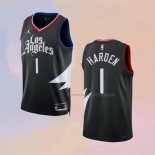 Camiseta Los Angeles Clippers James Harden NO 1 Statement Negro
