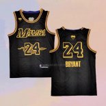 Camiseta Los Angeles Lakers Kobe Bryant NO 24 Black Mamba Negro