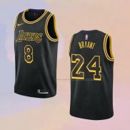 Camiseta Los Angeles Lakers Kobe Bryant NO 8 24 Black Mamba Negro