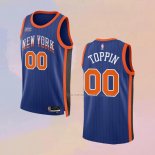 Camiseta New York Knicks Jacob Toppin NO 00 Ciudad 2023-24 Azul