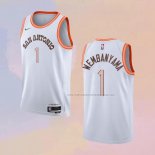 Camiseta San Antonio Spurs Victor Wembanyama NO 1 Ciudad 2023-24 Blanco