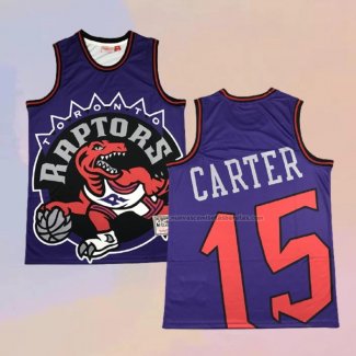 Camiseta Toronto Raptors Vince Carter NO 15 Mitchell & Ness Big Face Violeta