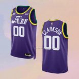 Camiseta Utah Jazz Jordan Clarkson NO 00 Classic 2023-24 Violeta