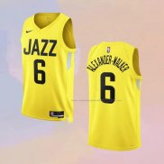 Camiseta Utah Jazz Nickeil Alexander-Walker NO 6 Icon 2022-23 Amarillo