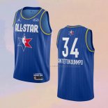 Camiseta All Star 2020 Milwaukee Bucks Giannis Antetokounmpo NO 34 Azul