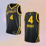 Camiseta Golden State Warriors Moses Moody NO 4 Ciudad 2023-24 Negro