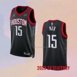 Camiseta Houston Rockets Daishen Nix NO 15 Statement 2023-24 Negro