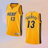 Camiseta Miami Heat Bam Adebayo NO 13 Earned 2020-21 Oro