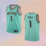 Camiseta Nino Charlotte Hornets LaMelo Ball NO 1 Ciudad 2020-21 Verde