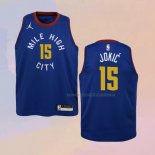 Camiseta Nino Denver Nuggets Nikola Jokic NO 15 Statement Azul