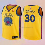 Camiseta Nino Golden State Warriors Stephen Curry NO 30 Ciudad Amarillo