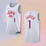 Camiseta Philadelphia 76ers James Harden NO 1 Ciudad 2022-23 Blanco