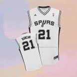 Camiseta San Antonio Spurs Tim Duncan NO 21 Retro Blanco