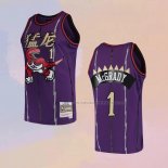 Camiseta Toronto Raptors Tracy Mcgrady NO 1 Mitchell & Ness 1998-99 Violeta