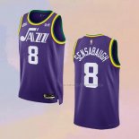 Camiseta Utah Jazz Brice Sensabaugh NO 8 Classic 2023-24 Violeta